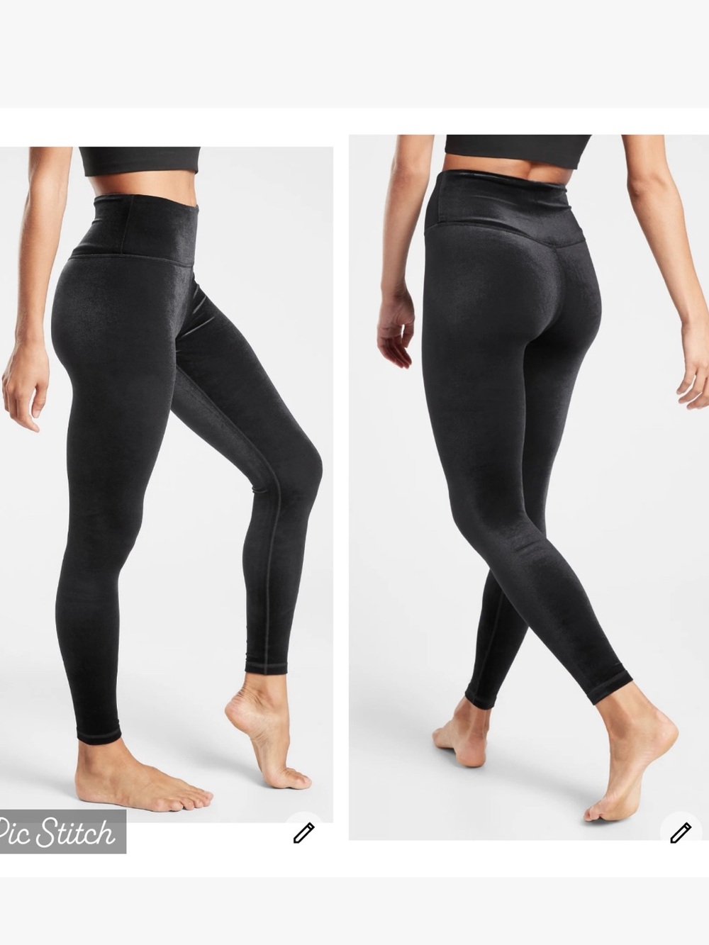 Athleta Elation Ultra High Rise Velvet Tight Black